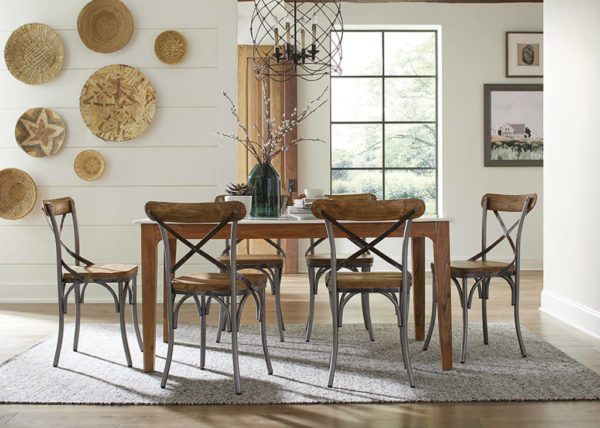 Industrial & Farmhouse-Style 7 PC Dining Set