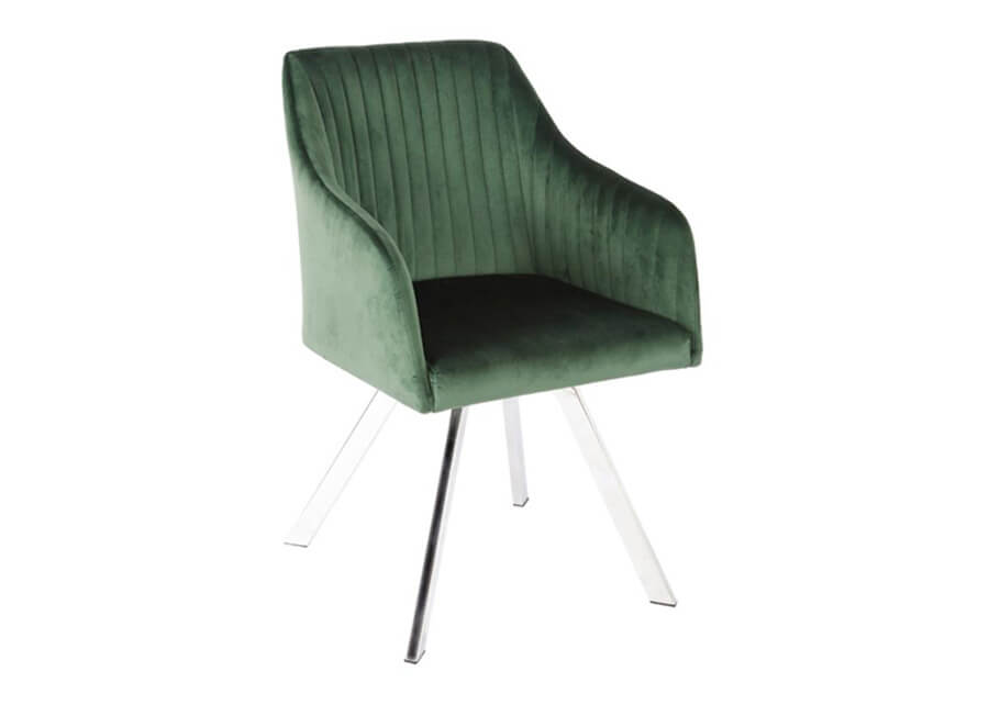 Glam Green Swivel Dining Chair Set