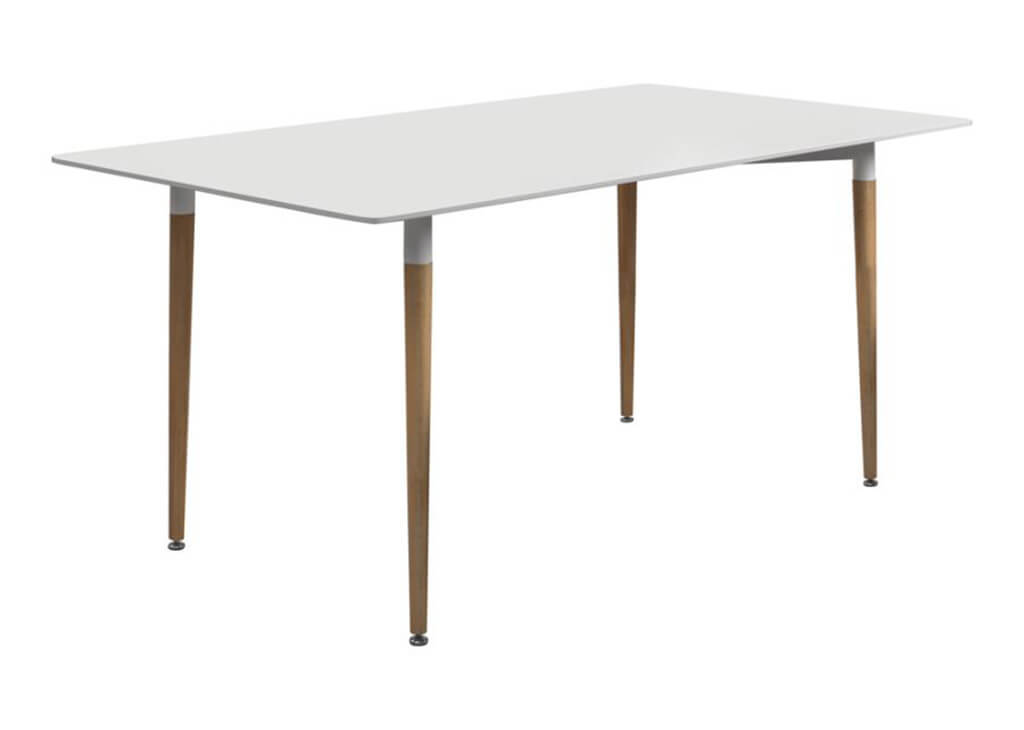 White Matte & Natural Dining Table