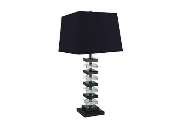 Black & Clear Crystal Table Lamp