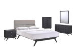 Black & Gray 5 PC Queen Bedroom Set