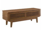 Sleek & Slatted Mid-Century Walnut TV Stand SMALL