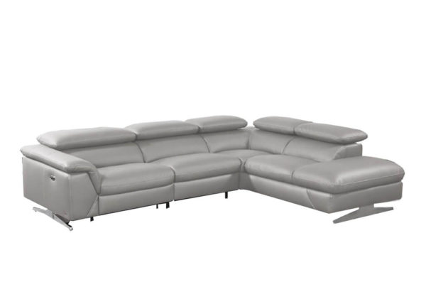 Gray Eco-Leather Reclining Sectional
