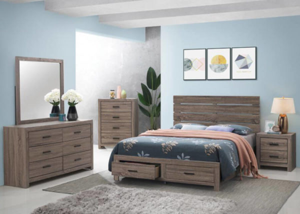 Oak Panel 5 PC Bedroom Set