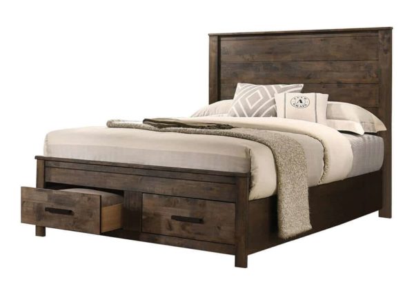 Rustic Brown Storage Bed Frame