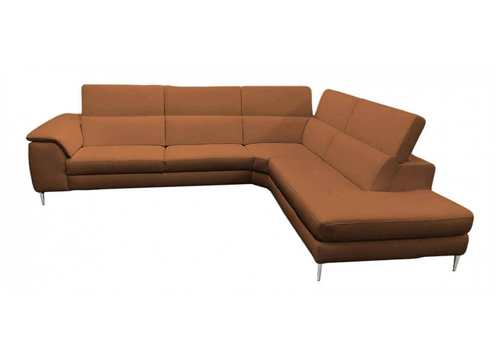 Tan Top Grain Leather Sectional