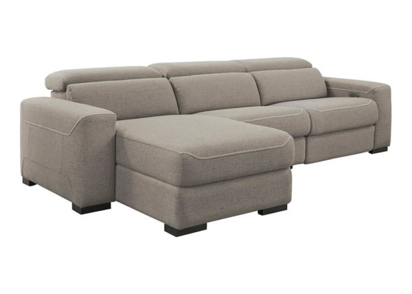 Power Reclining Sectional 3-PC Taupe