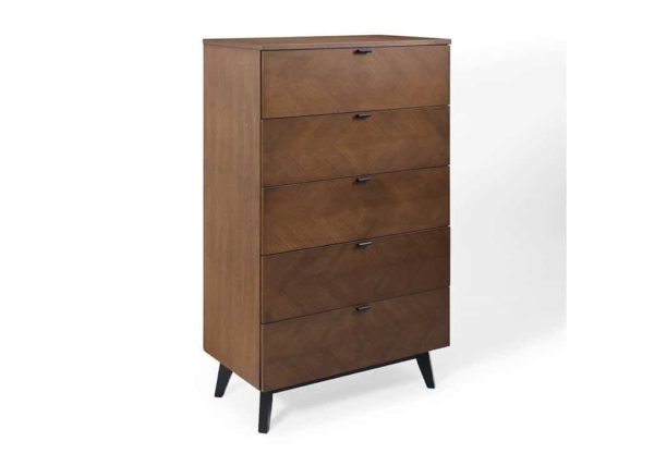 Walnut Mid-Century-Style Chest of Drawers