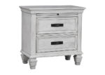 Weathered 2-Drawer Nightstand in Antique White