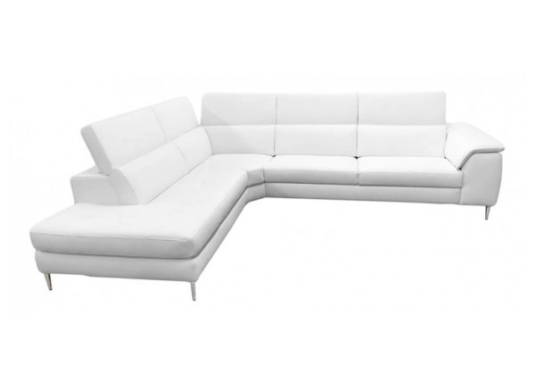 White Top Grain Leather Sectional