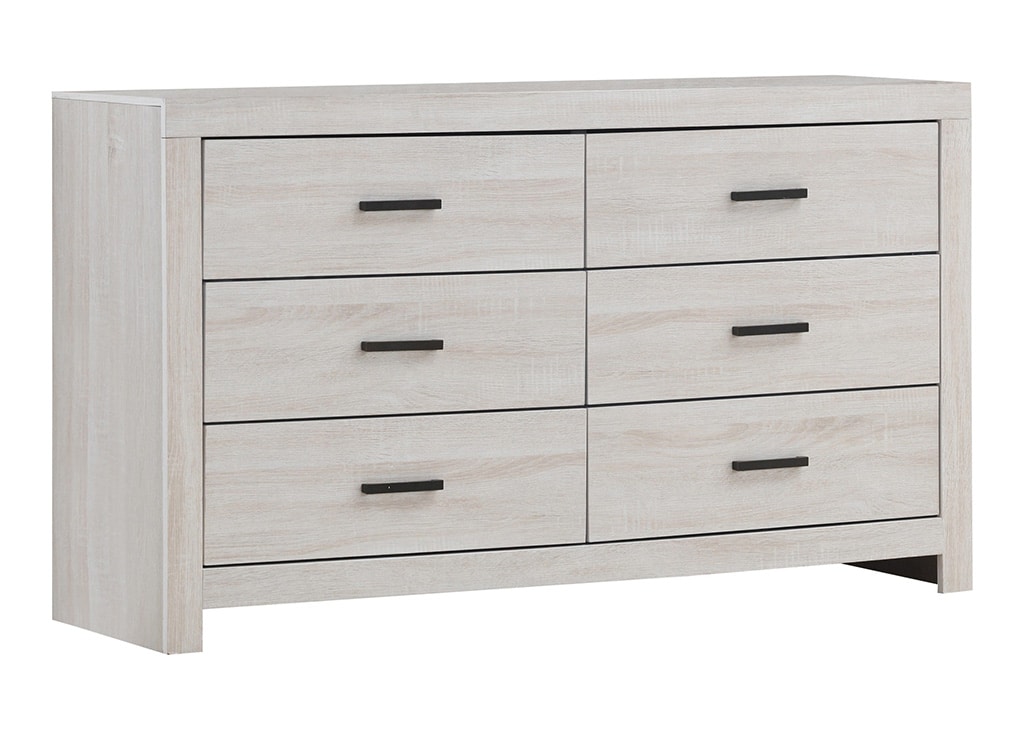 Whitewashed 6-Drawer Dresser