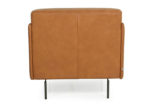 Back Facing Biscuit Back Top Grain Leather Accent Chair
