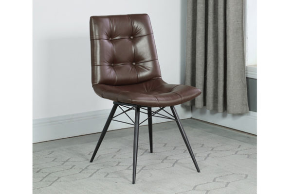 Brown tufted chair