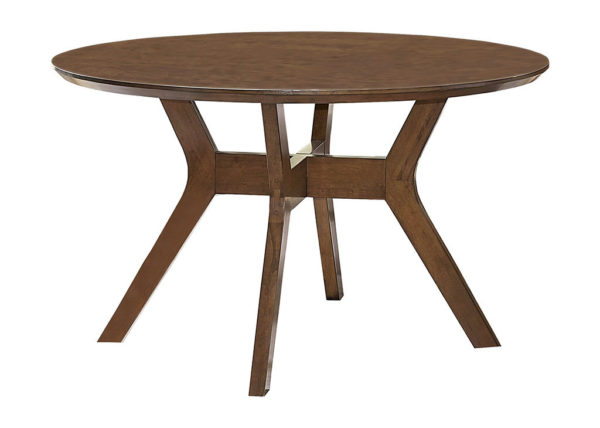Round Mid-Century Inspired Walnut Dining Table