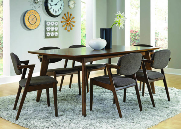 7 PC Contemporary Dark Walnut Dining Set