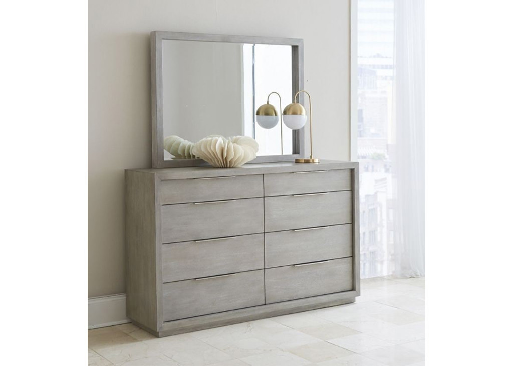 Mineral Gray Mirror & Dresser Left Facing Room View
