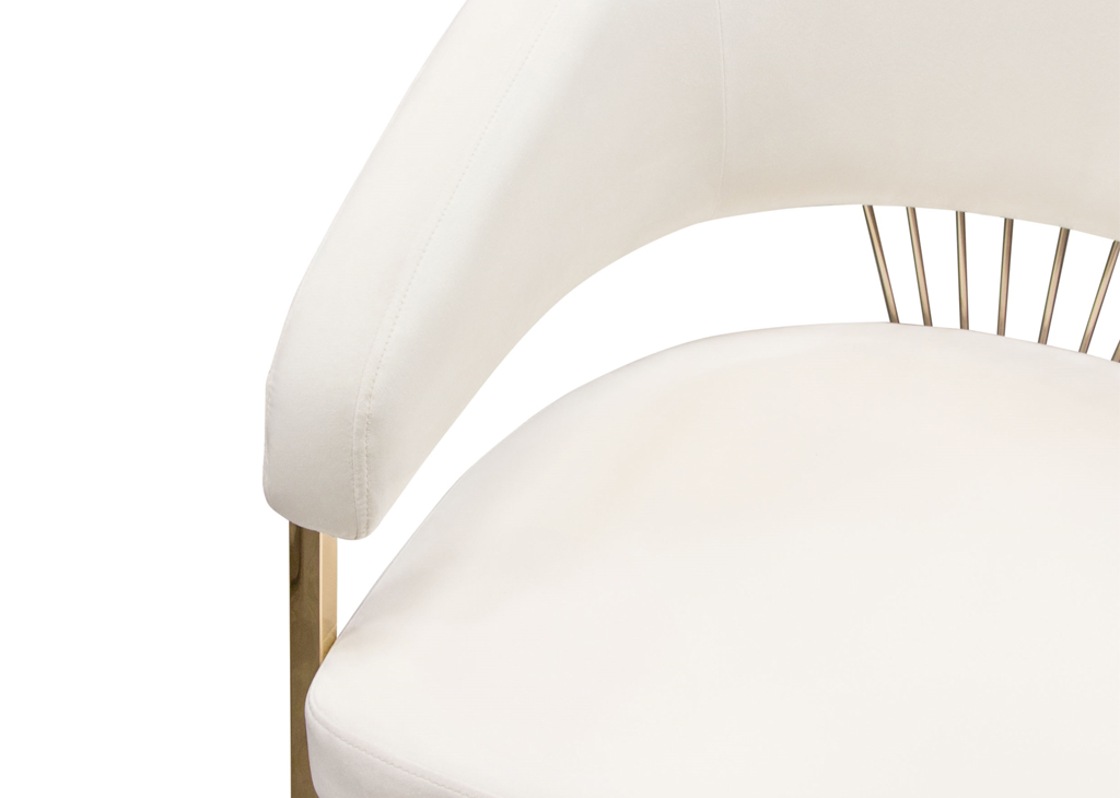 White Velvet Chair Seat