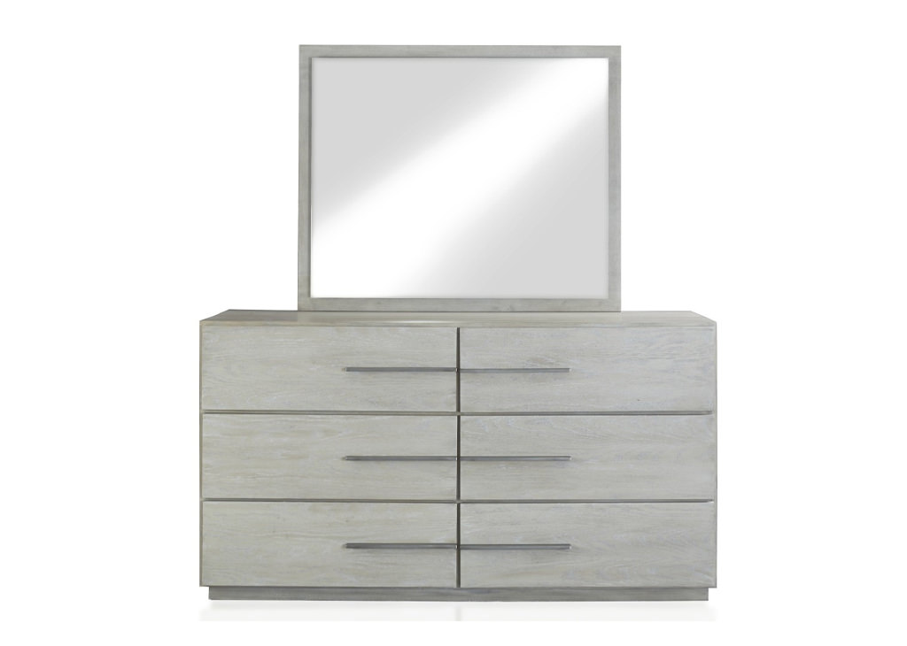 Whitewash Oak Dresser & Mirror