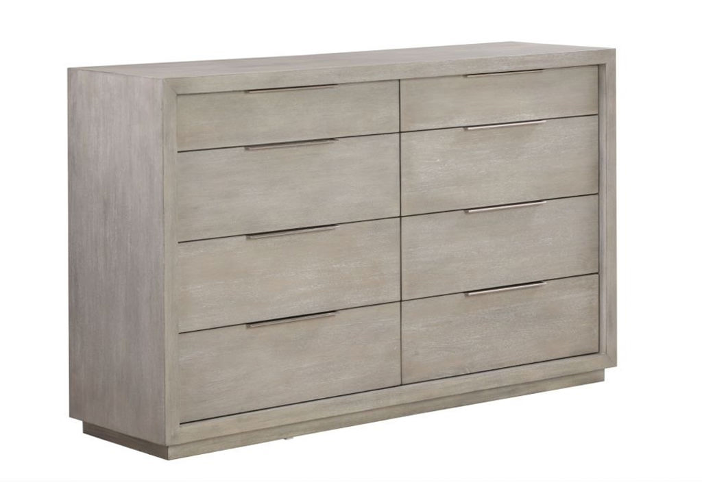 Mineral Gray 8 drawer dresser Left Facing