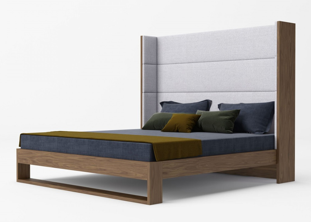 Contemporary-Style Bedframe-Gray