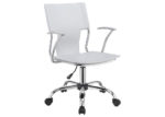Contemporary white chrome office chair