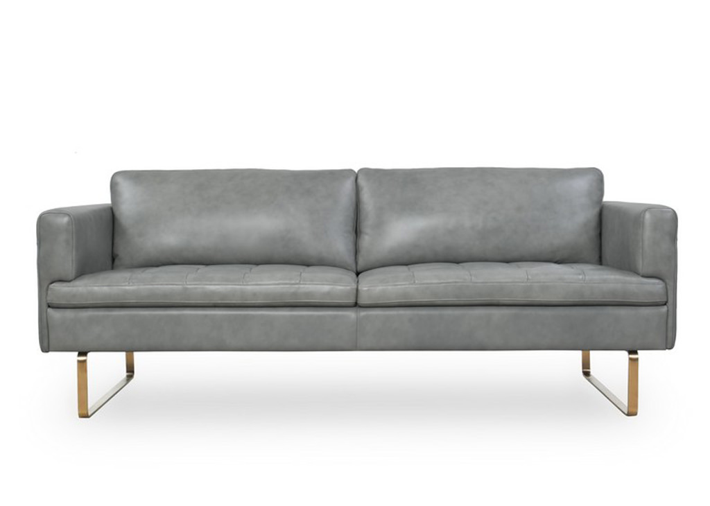 Modern Gray Italian Top-Grain Leather-sofa