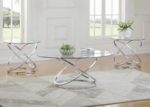 3-Pc Occasional Chrome & Glass Table Set