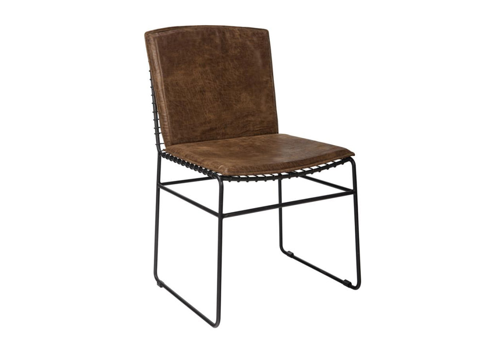 Vintage Brown Microsuede upholstered dining chairs