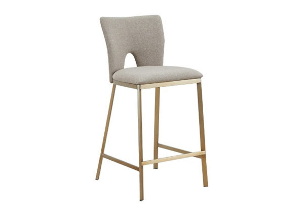 Beige & Brass Counter Stool