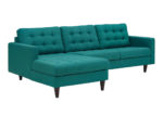 Mid-Century Inspired Tufted Sectional Teal