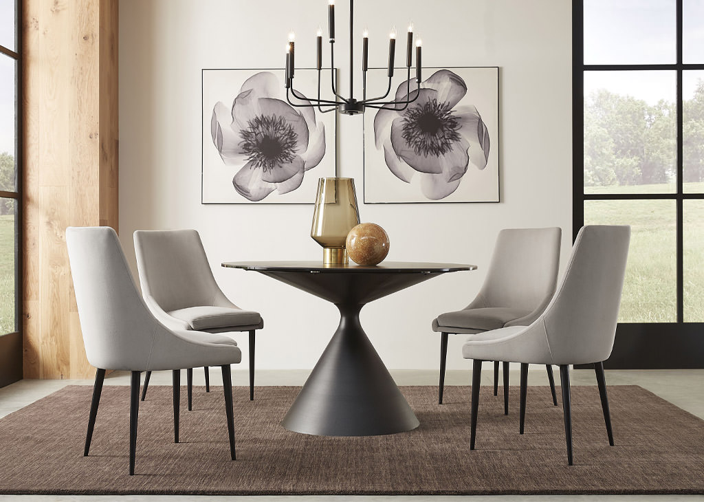 Mid-Century Modern Metal & Ceramic 5-PC Dining Set