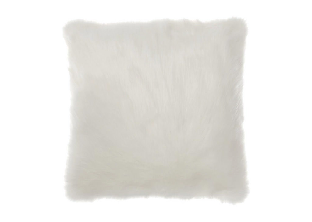 White Faux fur pillow