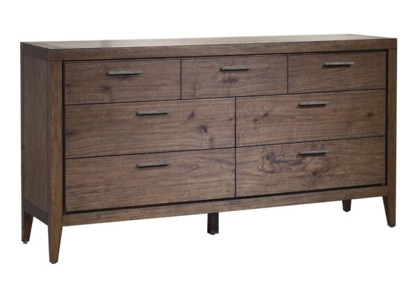 Mid-Century Style Mahogany color 7-drawer dresser with middle supporting leg