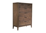 Mid-Century Modern Style Mahogany color 5-drawered chest of drawers