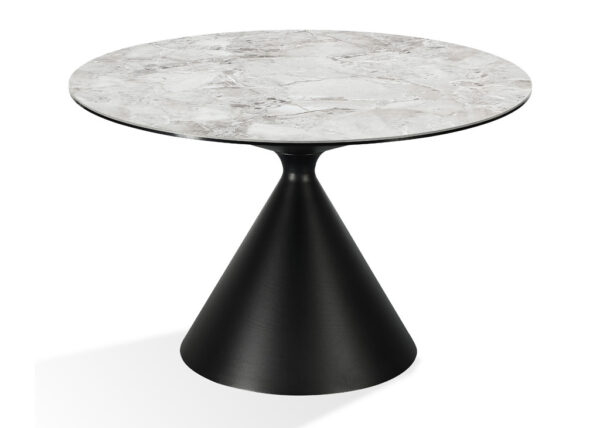 Round Metal & Stone-top dining table