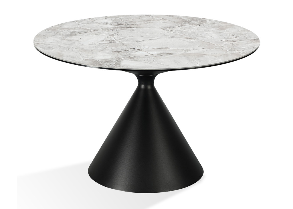 Round Metal & Stone-top dining table