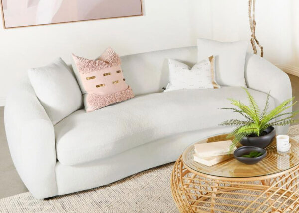 White upholstered sofa