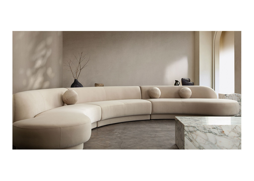 3 piece beige velvet sofa