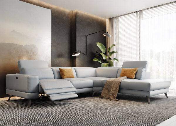 Genuine Leather power Reclining Sectional